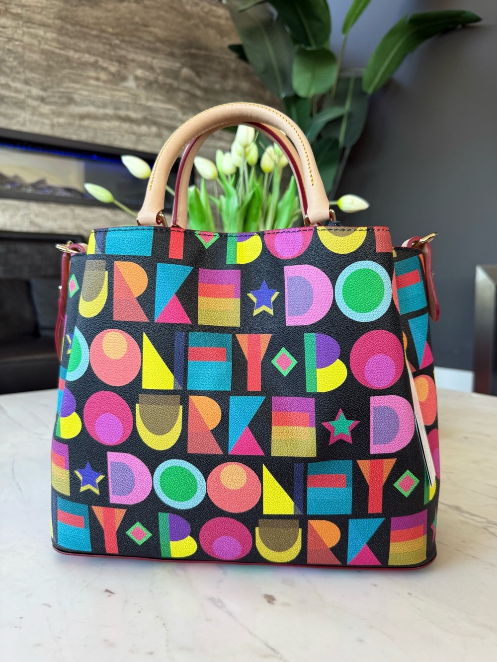 New Dooney & Bourke Art Deco Brenna Cotton/Leather Bag - Picture 8 of 16